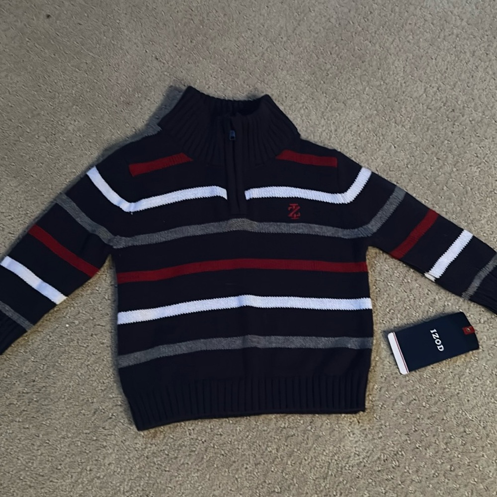 NWT Izod Half Zip Baby Sweater